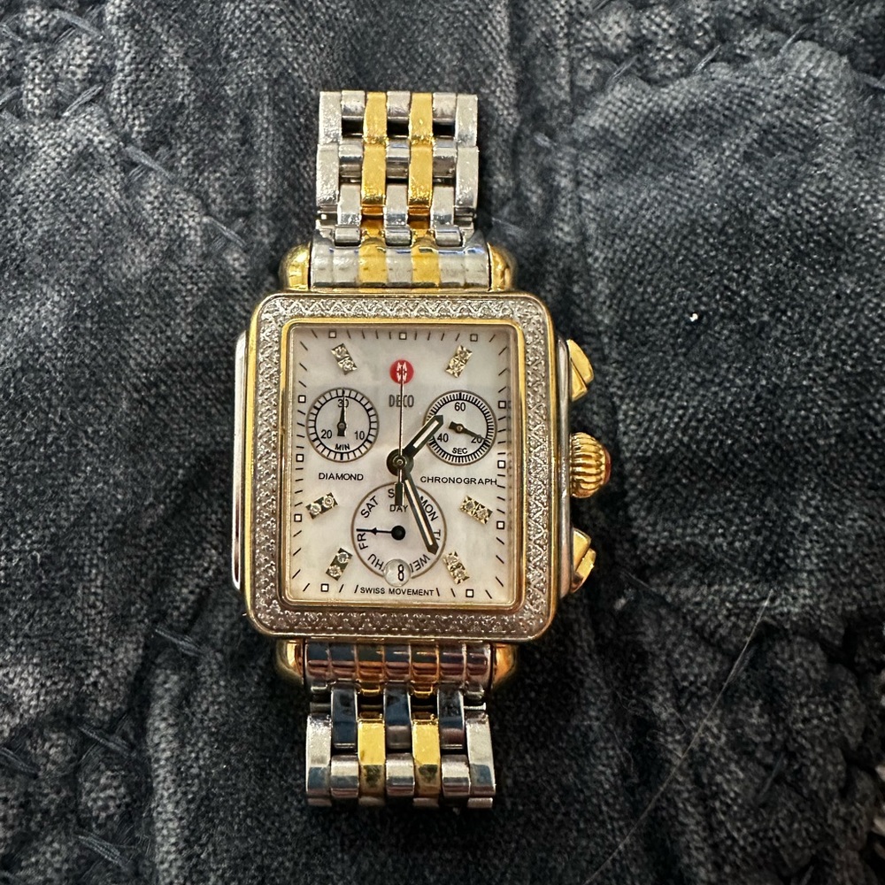 MICHELE WATCH DIAMOND TWO TONED DECO 29mm